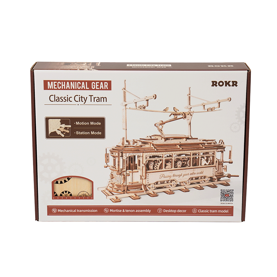 Robotime, Houten Puzzel 3D Classic City Tram, LK801, 24,7x16,5x28,7cm