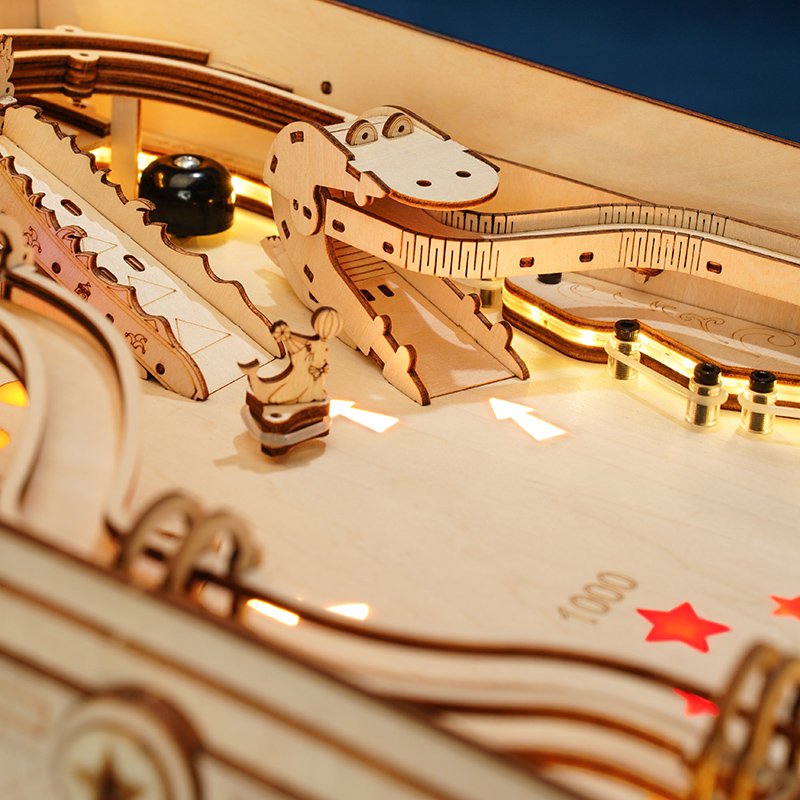 Robotime, 3D Houten Puzzel Flipperkast/Pinball Machine