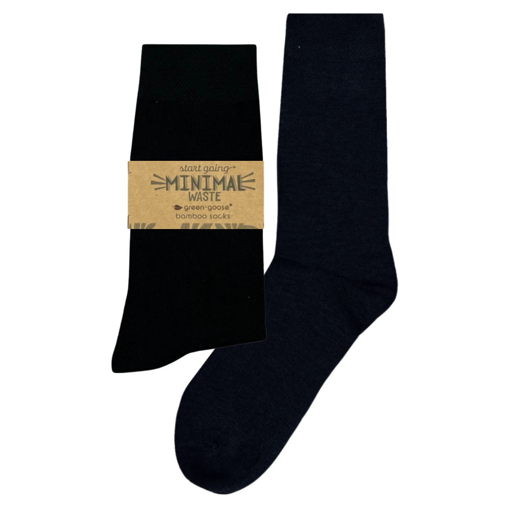 green-goose Bamboe Herensokken - 4 Paar - Zwart - Maat 39-44 - 85% Bamboe