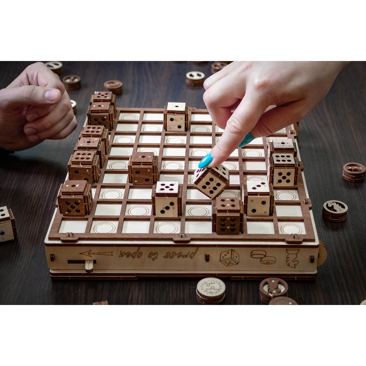 DIY Eco Wood Art, Gameset, Schaak en Damset, 0587, 25x28,5x4,2 cm