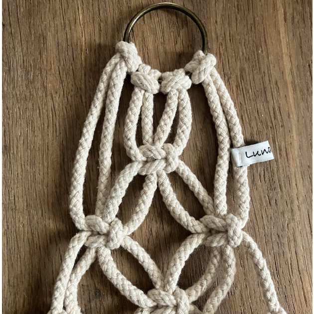 Luna-Leena opberghanger macramé gebroken wit - Katoen - Handgemaakt in Nepal
