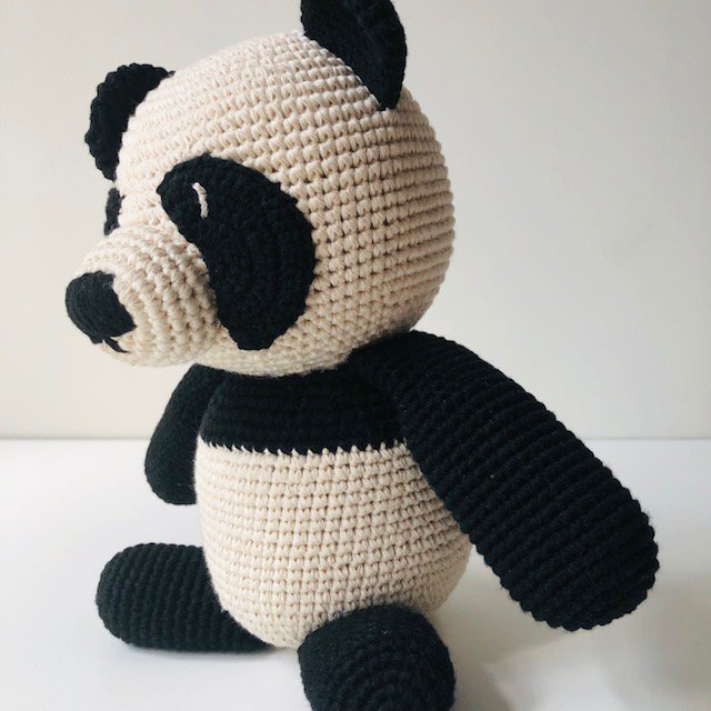 Luna-Leena panda beer knuffel - Biologisch katoen - Handgehaakt in Nepal