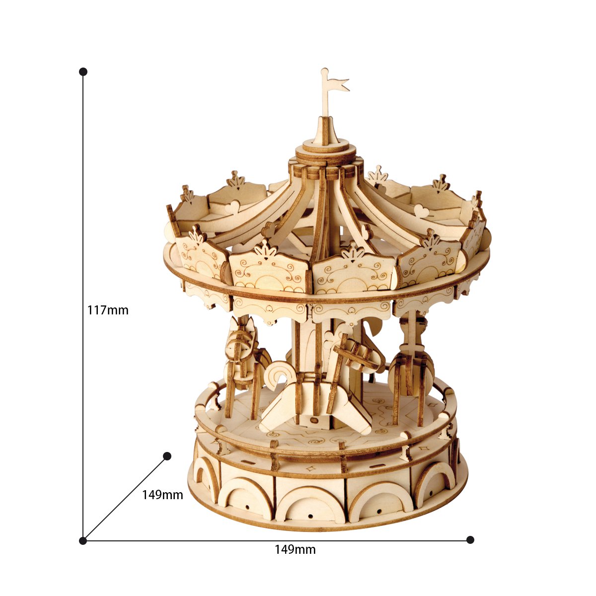 Robotime, 3D Houten Puzzel Merry Go Round