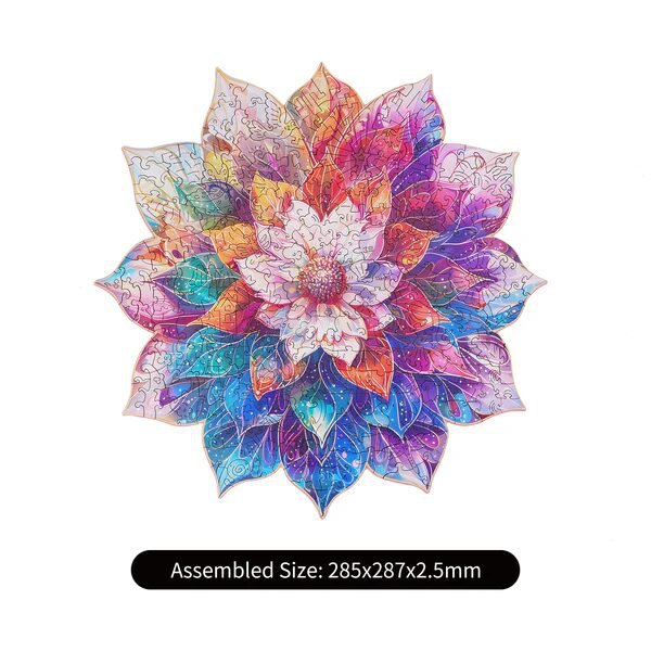 Robotime, Houten Legpuzzel Mystic Mandala Flower
