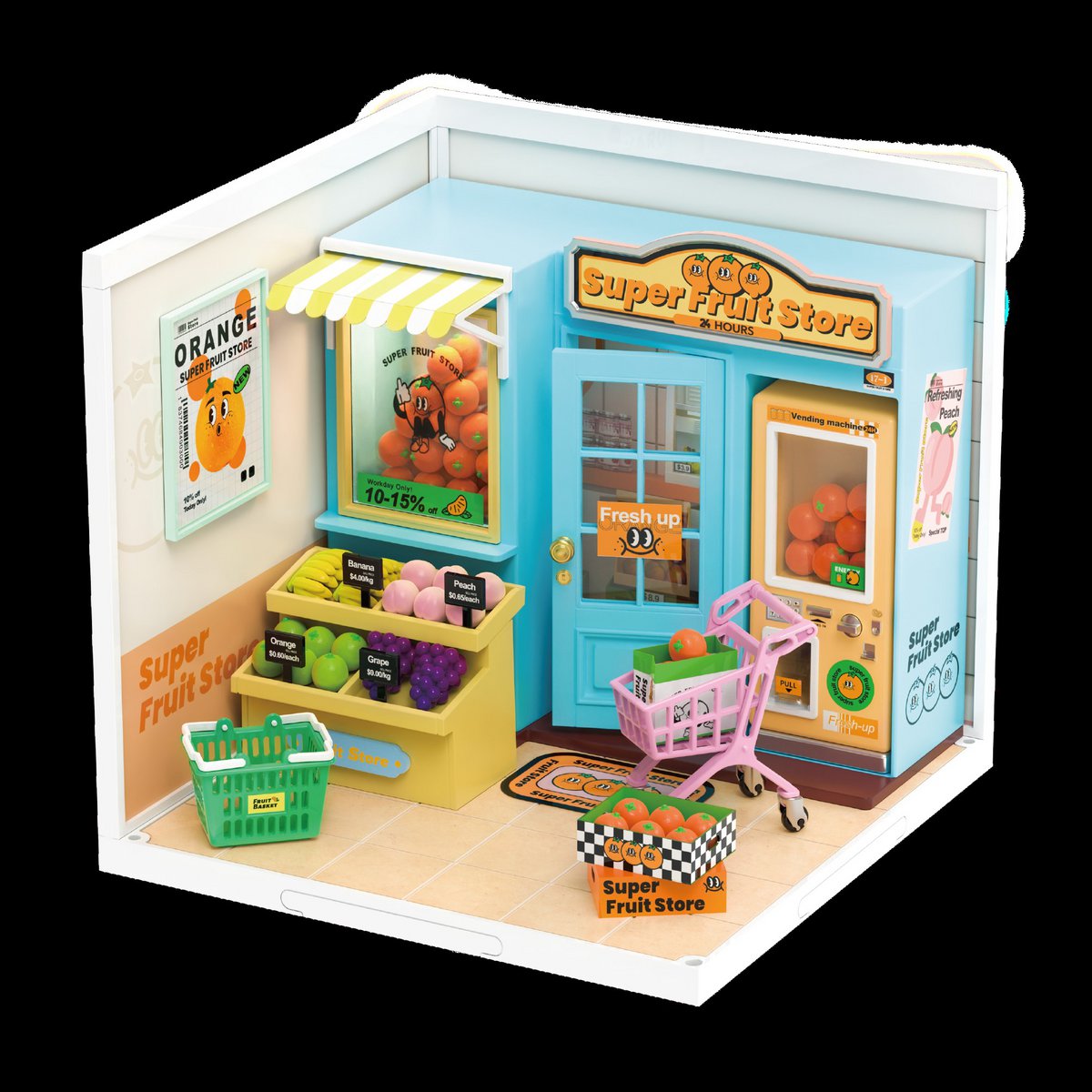 Robotime, DIY Huisje Super Store Daily VC Fruit Store