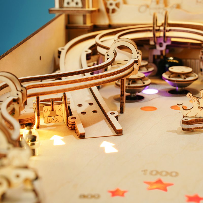Robotime, 3D Houten Puzzel Flipperkast/Pinball Machine