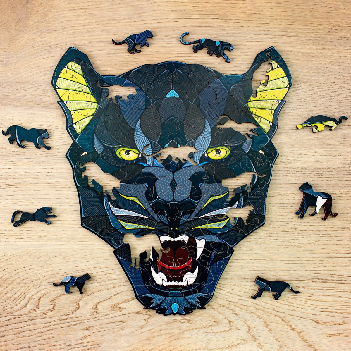 Eco Wood Art Houten Legpuzzel Panter/ Panther size L, Houten Doos