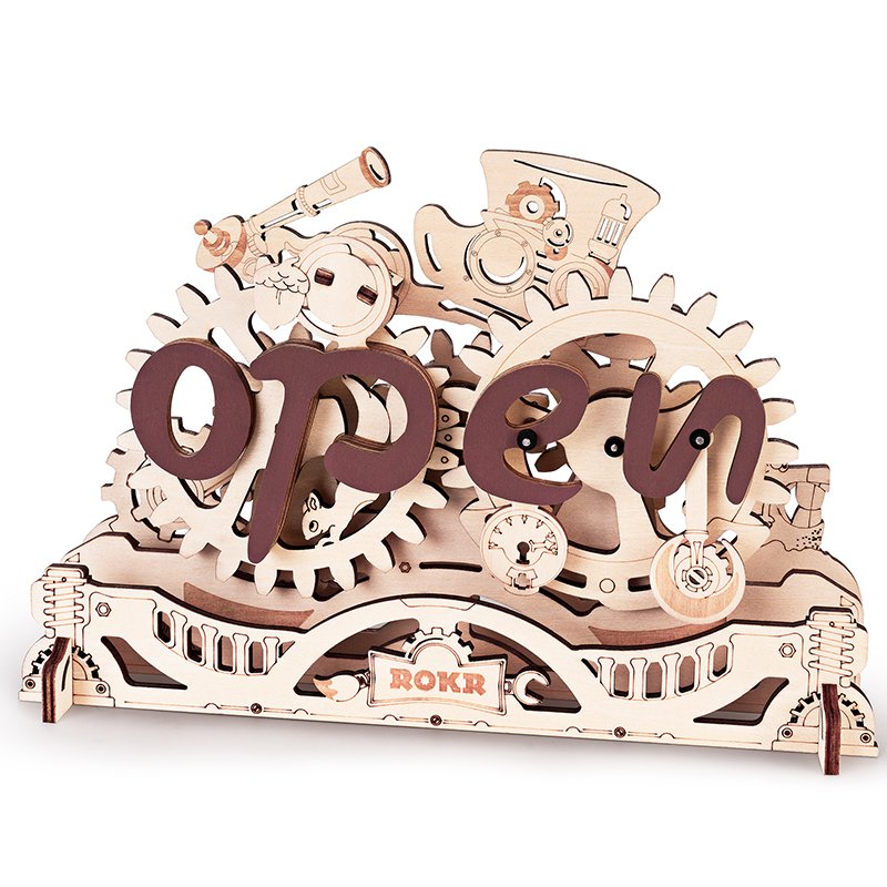 3D DIY Houten Bouwpakket Open Closed Sign, Robotime, LK506, 23x1,5x15,5cm