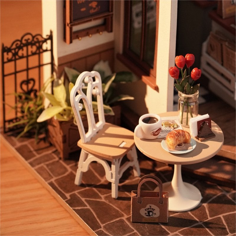 Robotime, DIY Huisje Slow Life Café met LED verlichting