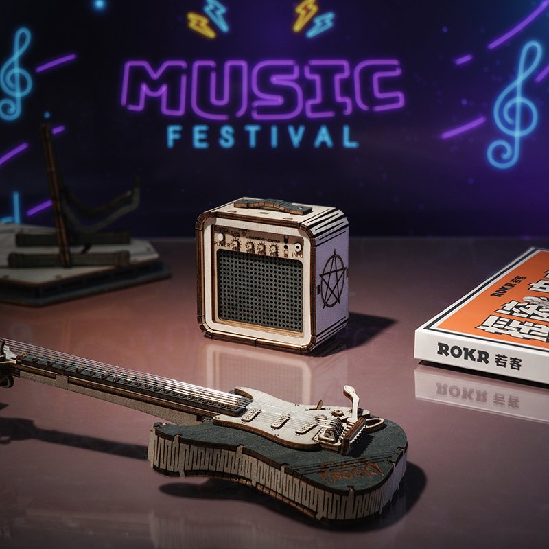 Robotime, Houten Puzzel 3D Electric Guitar
