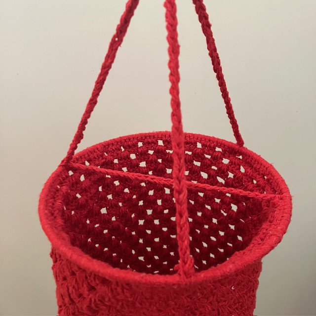 Luna-Leena Lampion Crochet - Rood - Organisch katoen - Handhaak in Nepal