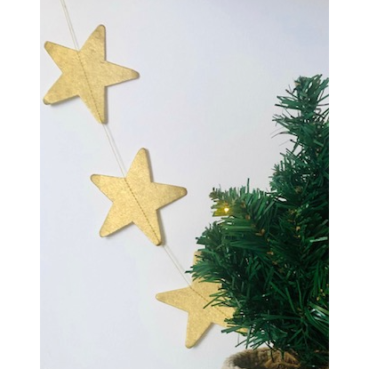 Luna-Leena sterrenslinger - Ecopapier - Goud - Handgemaakt in Nepal