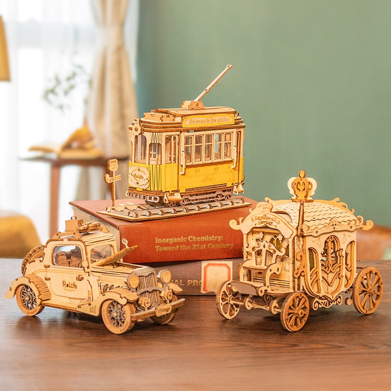 Robotime, 3D Houten Puzzel Tramcar