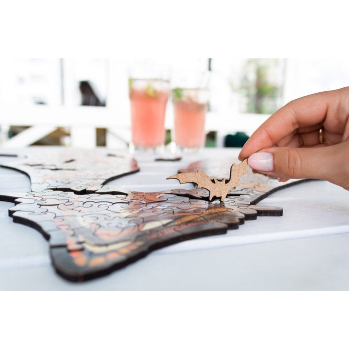 Eco Wood Art (EWA) Houten Legpuzzel Vleermuis/ Bat, Size M