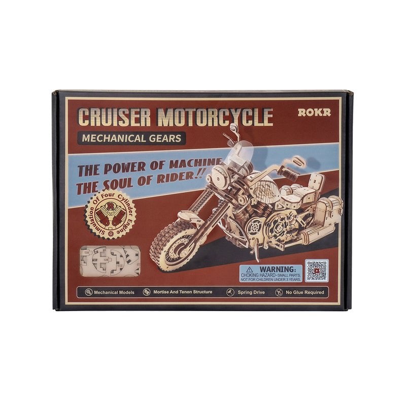 Robotime, Houten Puzzel 3D Cruiser Motorcycle, LK504, 27x11,6x16cm