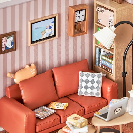 Robotime, DIY Huisje Super Creator Cozy Living Lounge, DW007, 16,3x16,3x15,2cm