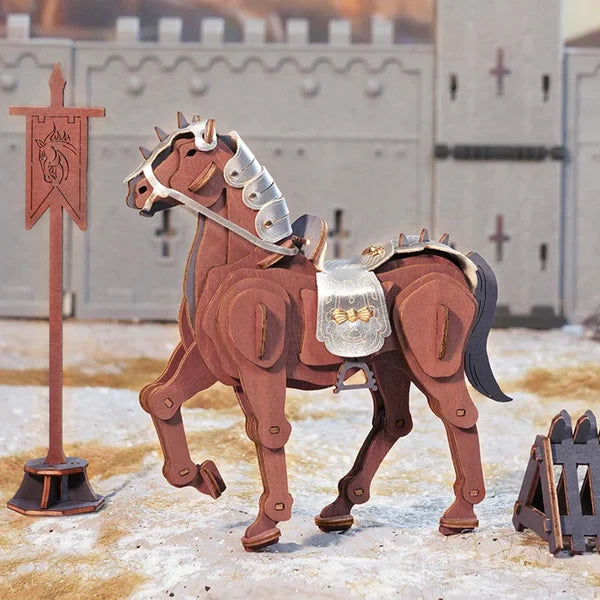 Robotime 3D Houten Puzzel Warrior Horse