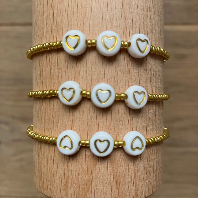 Luna-Leena kinderarmband hartje goud - Handgemaakt in Nepal