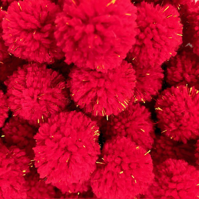 Luna-Leena Hair Clips Pom Pom 2x - Rood & Goud - Handgemaakt Nepal
