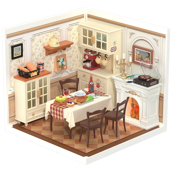 Robotime, DIY Huisje Super Creator Warm Dinning Room, DW015B, 16,3x16,3x15,2cm