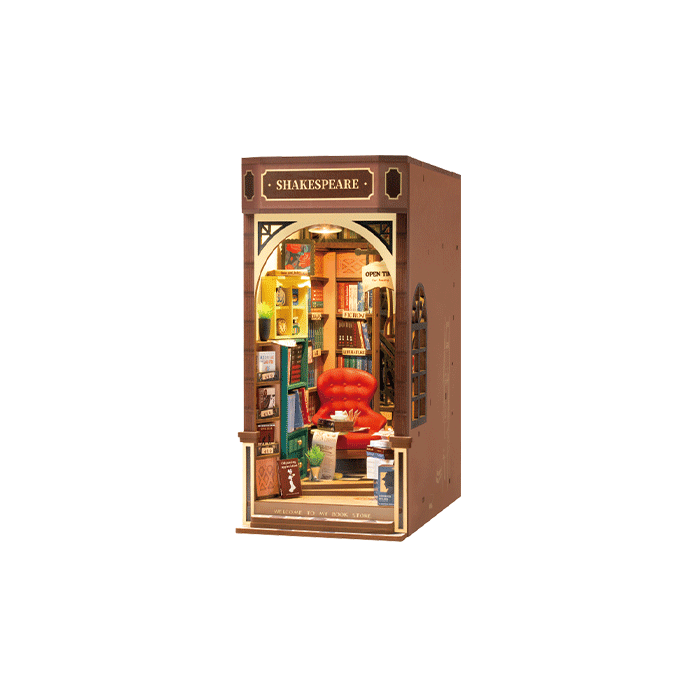 Robotime, DIY Book Nook Boekensteun Shakespeare's, TGB07, 20x11,5x22cm