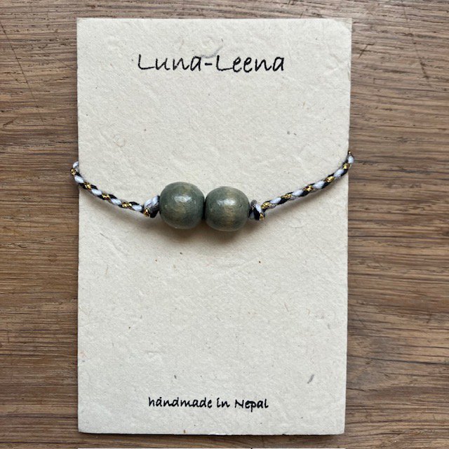 Luna-Leena Bracelet Gray - handgemaakt in Nepal
