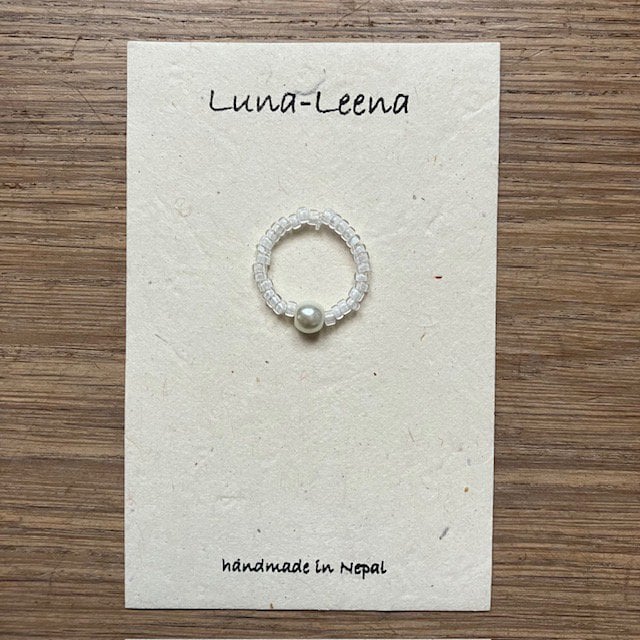 Luna-Leena - Ring - Gerecyclede parel - Handgemaakt in Nepal