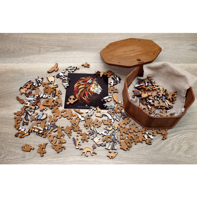 Eco Wood Art Houten Legpuzzel, Leeuw/ Lion, houten doos