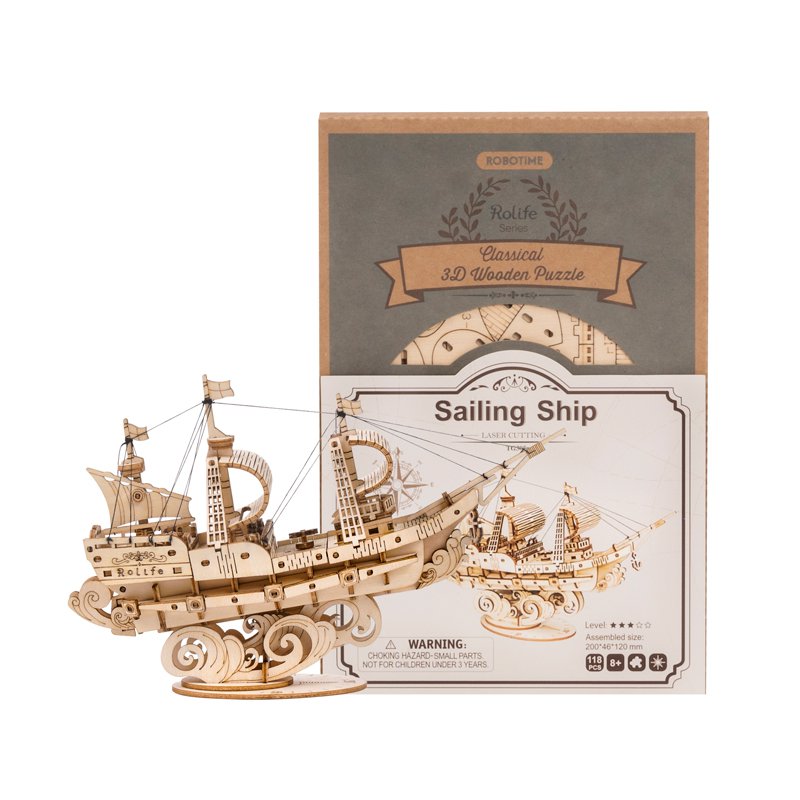 Robotime, 3D Houten Puzzel Sailing Ship