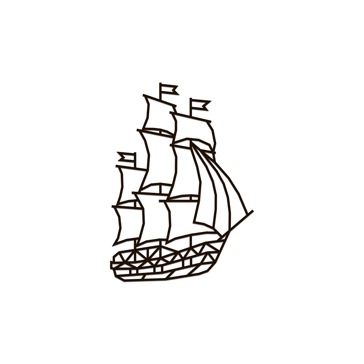 Eco Wood Art Wandpuzzel Schip