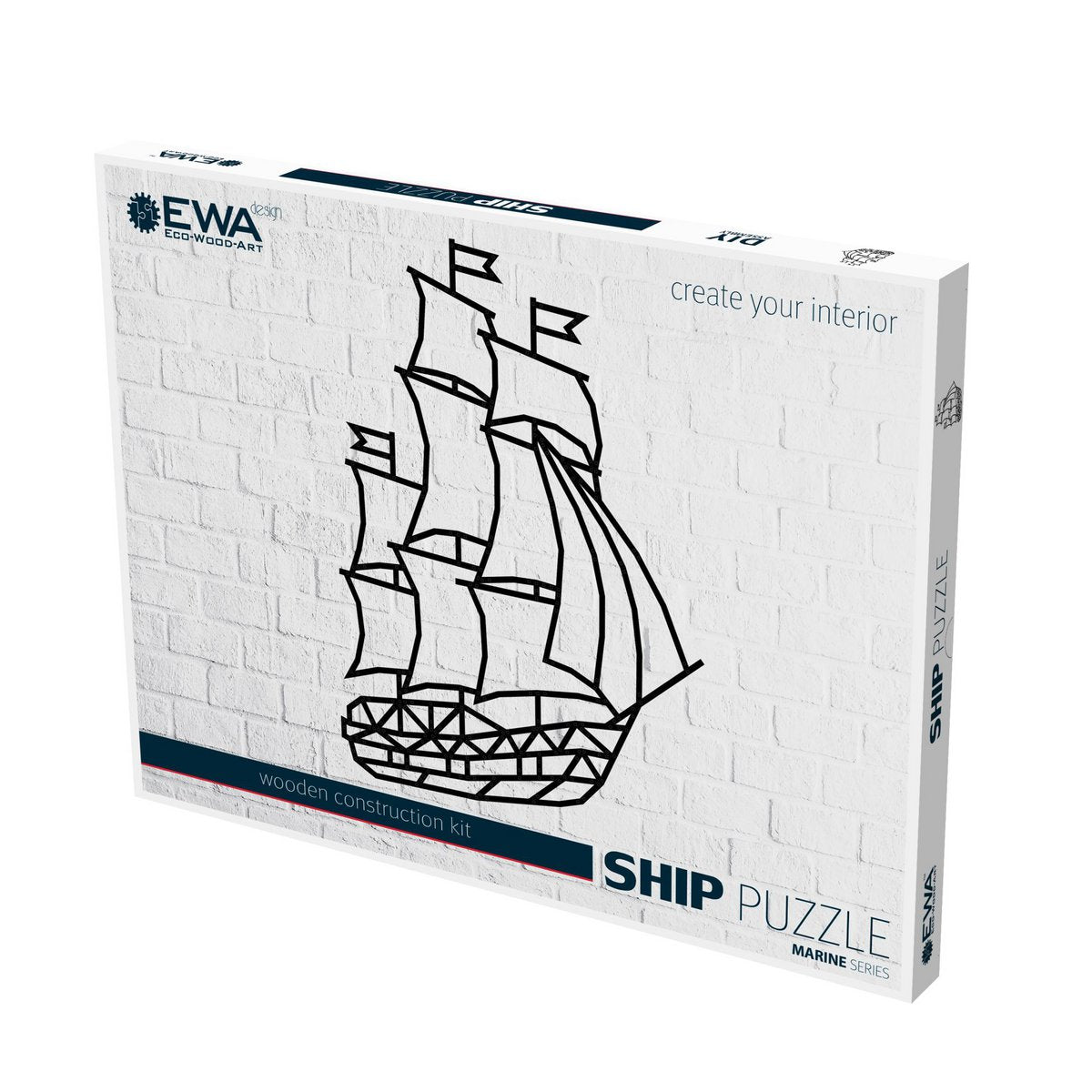 Eco Wood Art Wandpuzzel Schip