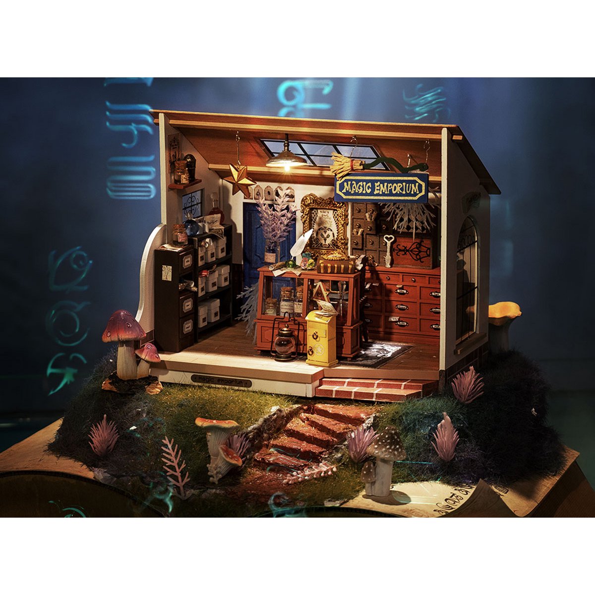 Robotime, DIY Huisje Kiki's Magic Emporium met LED verlichting