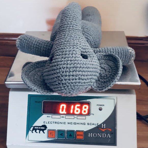 Luna-Leena olifant Max knuffel grijs - Biologisch katoen - Handgehaakt in Nepal