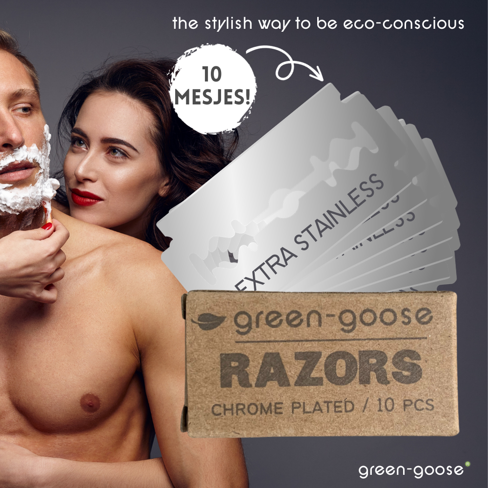 green-goose Klassiek Scheermes met Scheerzeep en Scheerkwast - Bamboe