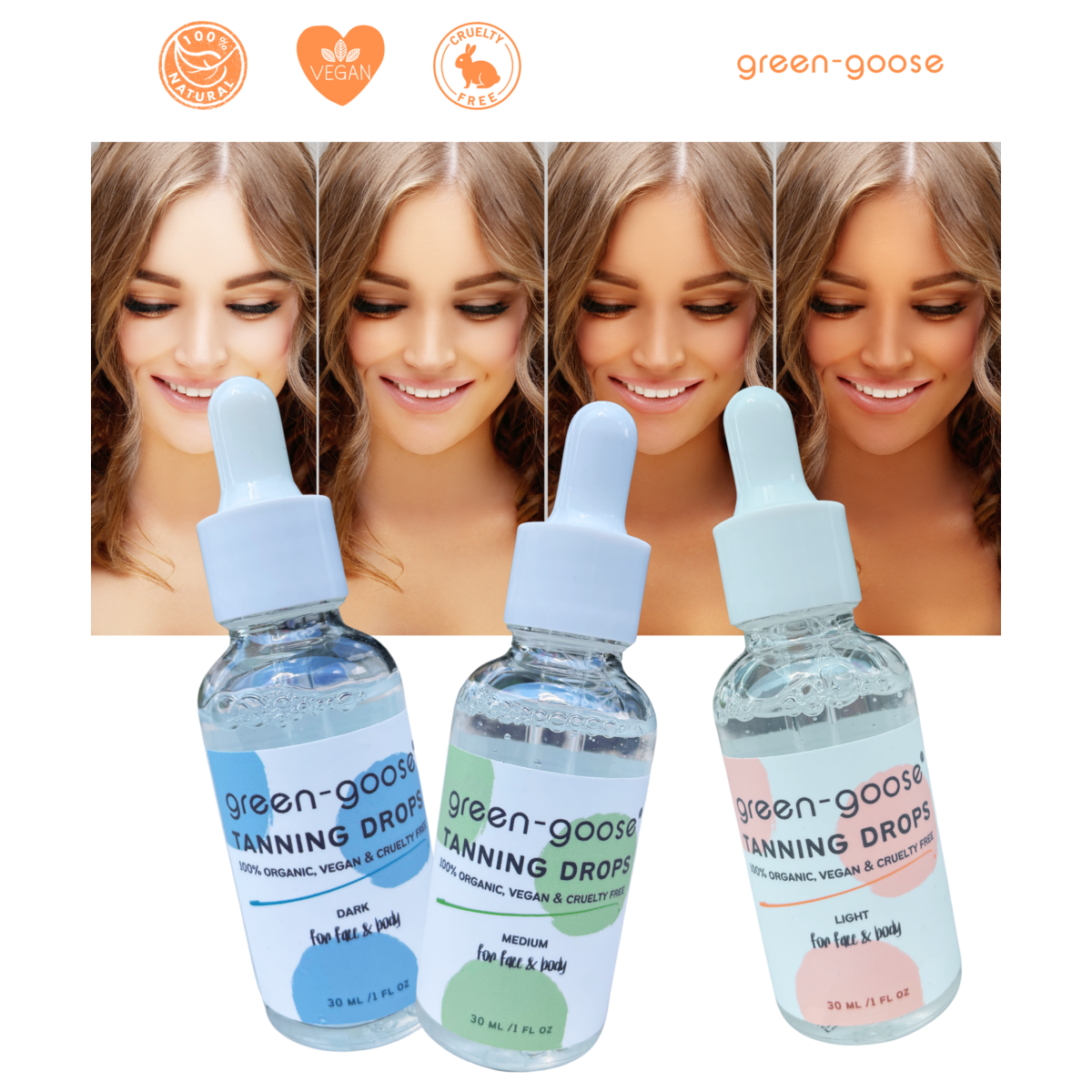 green goose Organic Tanning Drops - Light - 30 ml