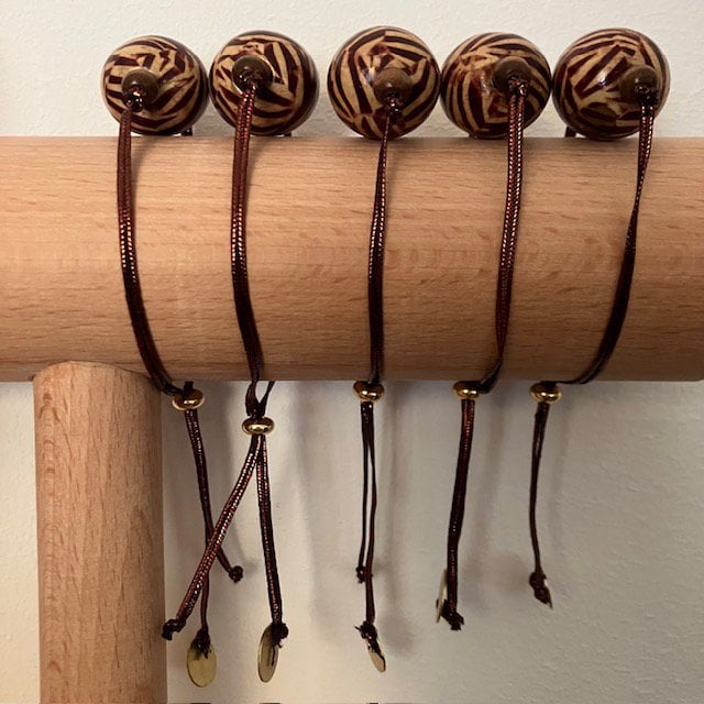 Luna-Leena armband Leopard Brown - gemaakt van bestaande kettingen van Nepal
