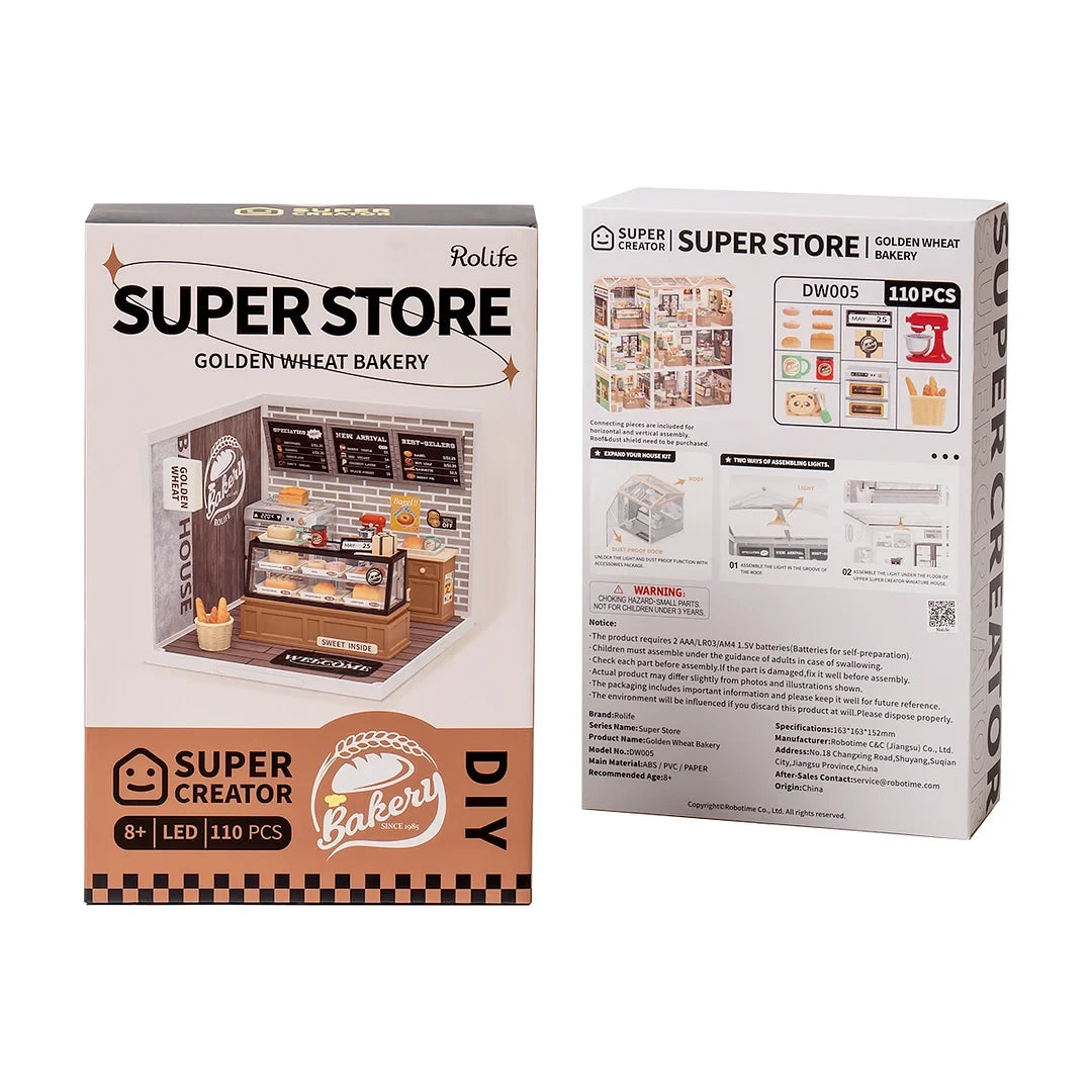DIY Huisje Super Store Golden Wheat Bakery, Robotime