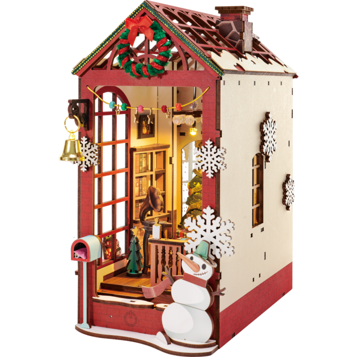 DIY Book Nook Boekensteun Christmas Indoor Scene, Robotime, TGC07, 21,8x13,6x24,7 cm