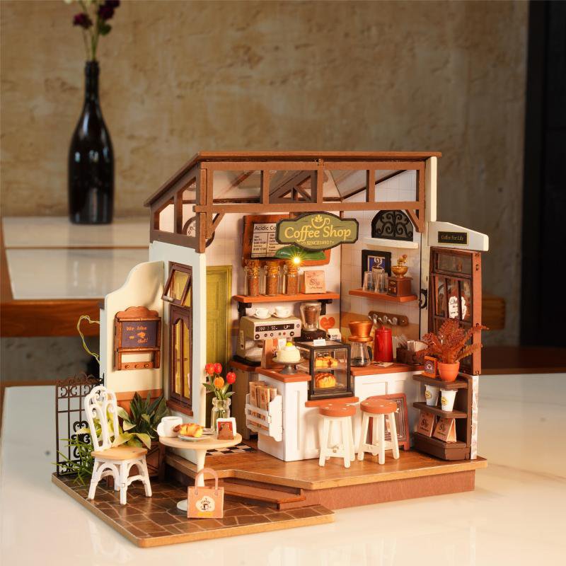 Robotime, DIY Huisje Slow Life Café met LED verlichting