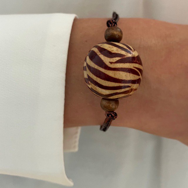 Luna-Leena armband Leopard Brown - gemaakt van bestaande kettingen van Nepal