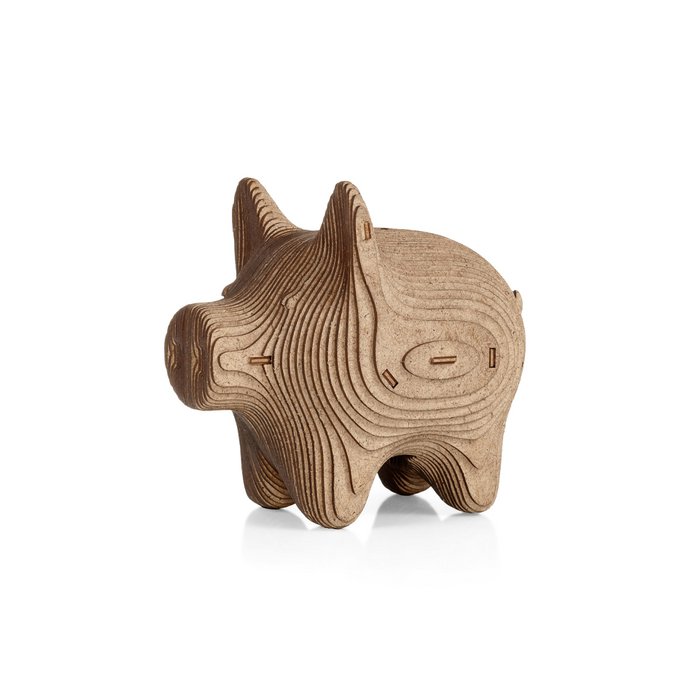 Eco Wood Art (EWA) 3D Houten Bouwset Spaarpot Varkentje/Pig, 3779, 16,3x10,4x13,9cm