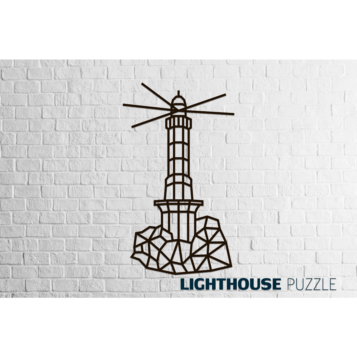Eco Wood Art Wandpuzzel Lighthouse, 50,5x87x0,7cm