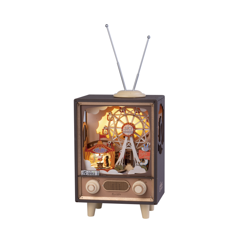 Robotime, Muziekdoos Hout DIY 3D Puzzel Sunset Carnival, AMT01, 17,7x14,2x41,4