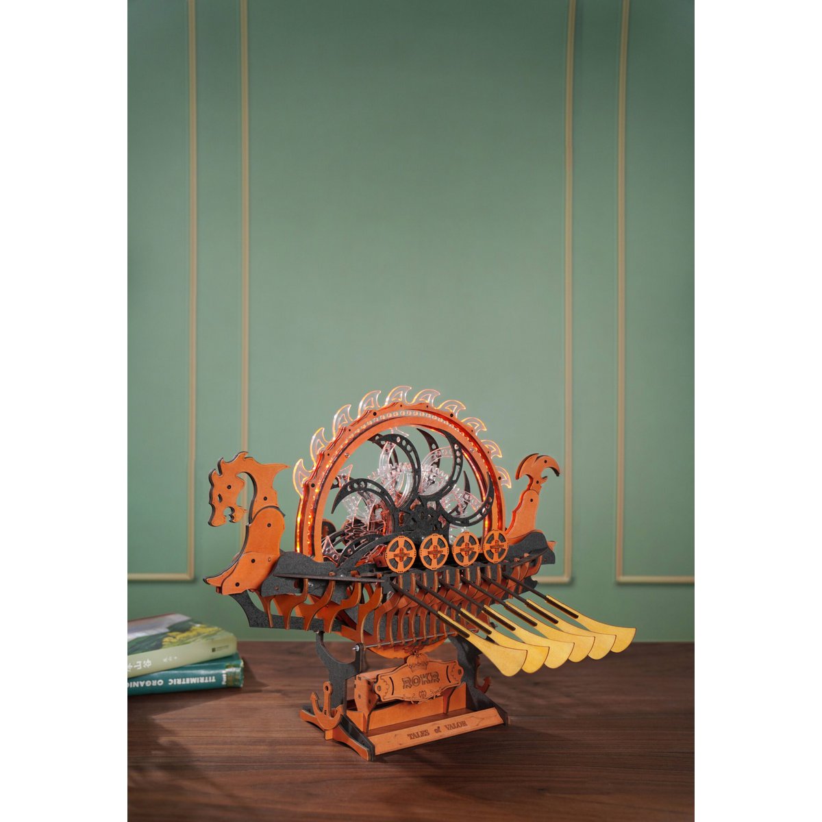 Robotime, DIY Houten Puzzel Dragon Viking Ship, Mechanical Model, LK802, 36,7x46x46.5cm