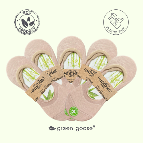 green-goose Bamboe Dames Footies - 10 paar - 85% Bamboe - Creme - Maat 35-39