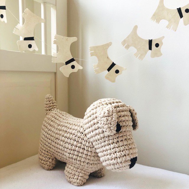 Luna-Leena slinger hond ecopapier - Gebroken wit - Handgemaakt in Nepal