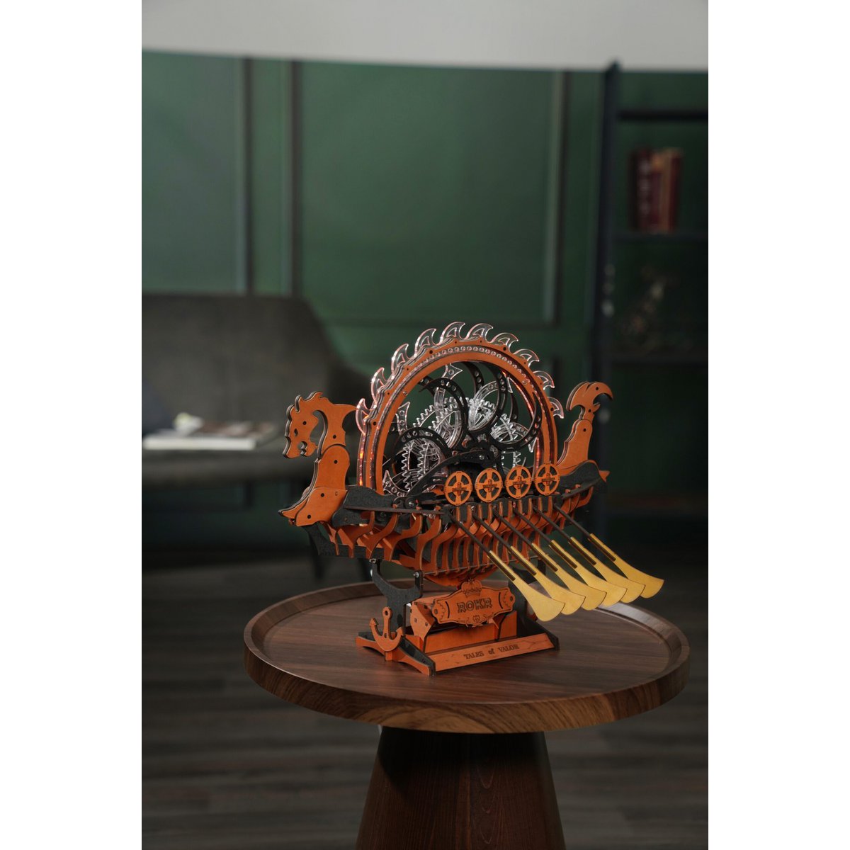 Robotime, DIY Houten Puzzel Dragon Viking Ship, Mechanical Model, LK802, 36,7x46x46.5cm