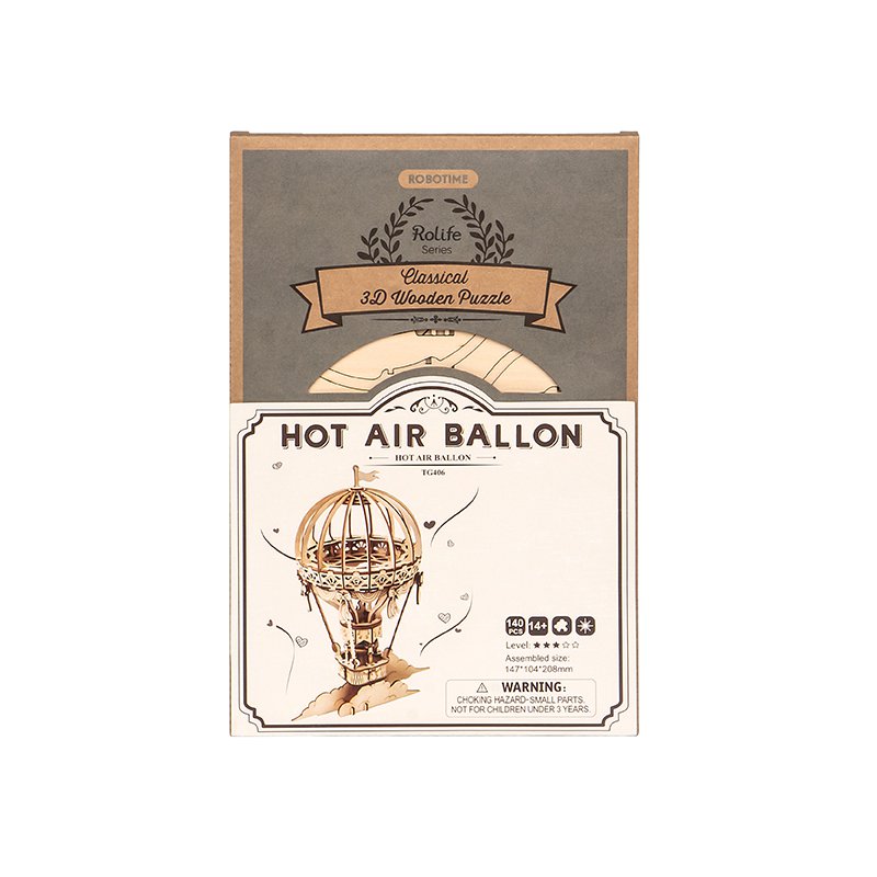 Robotime, 3D Houten Puzzel Hot Air Ballon
