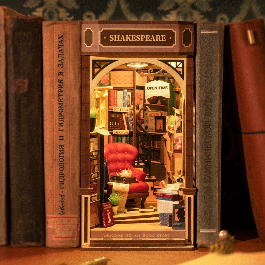 Robotime, DIY Book Nook Boekensteun Shakespeare's, TGB07, 20x11,5x22cm