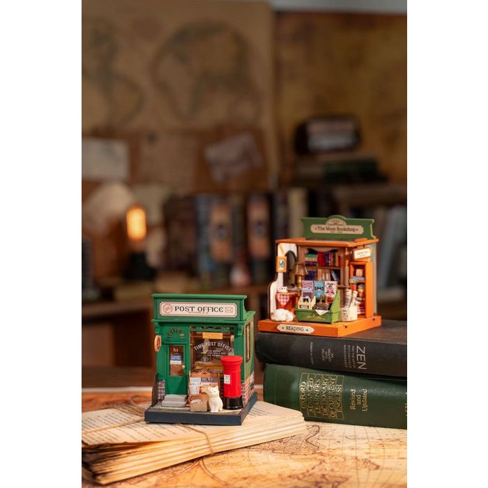 Robotime, DIY Huisje Centry Post Office,DS037, 9,5x9,5x12cm